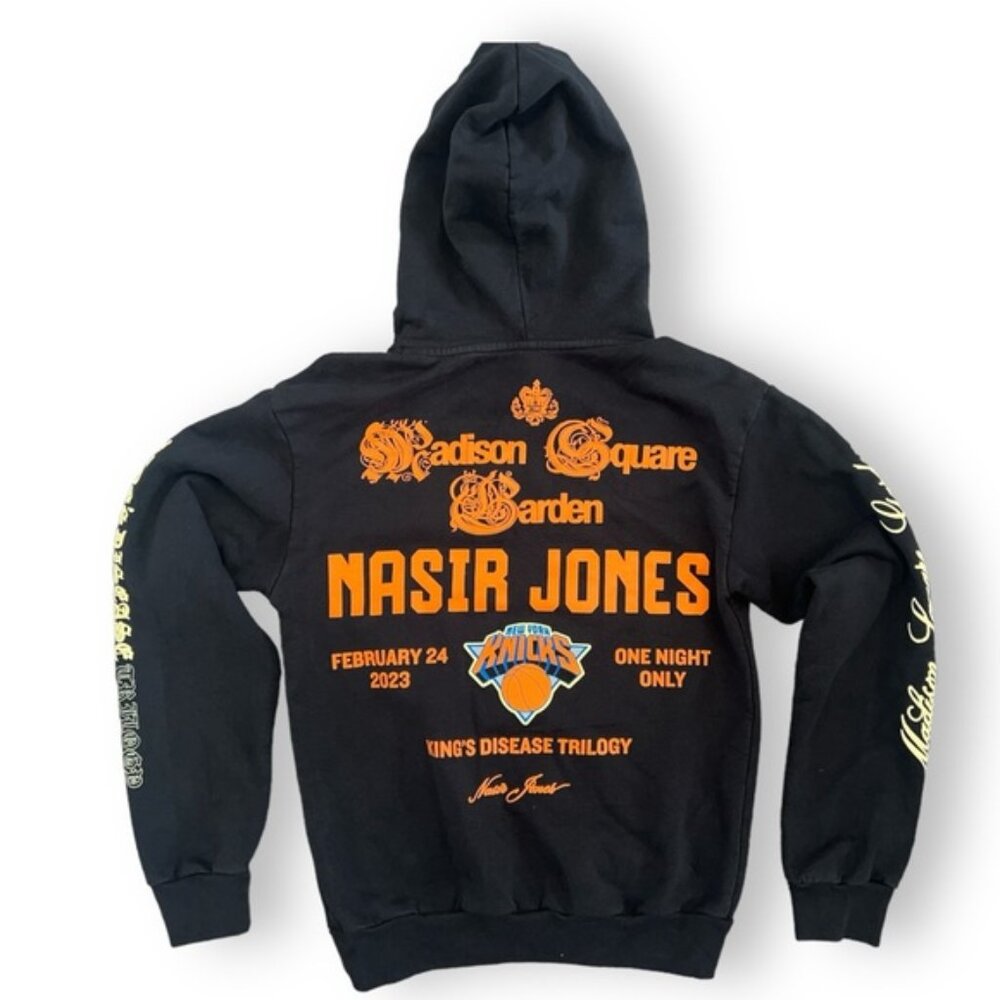 "NAS ONE-NIGHT-ONLY HOODIE I" NAS X New York Knicks Collab Hoodie (M)
